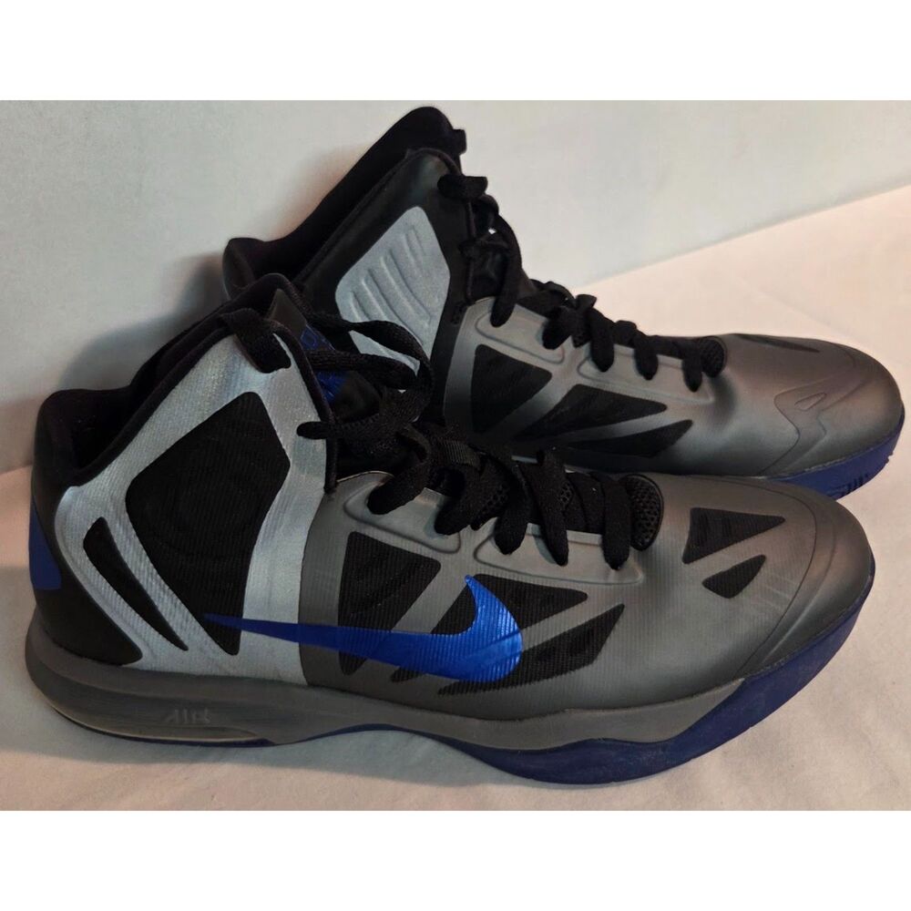 Nike Air Max Men’s Basketball Shoes Gray Blue Lace Up Athletic Sneakers Size 10